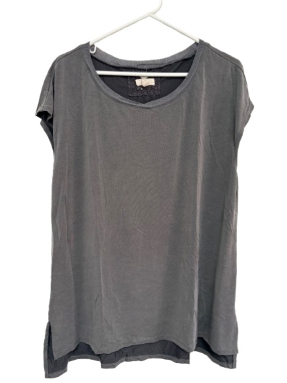 Cupio Charcoal Short Sleeve Tunic Top